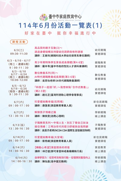 114年6月份活動一覽表圖檔