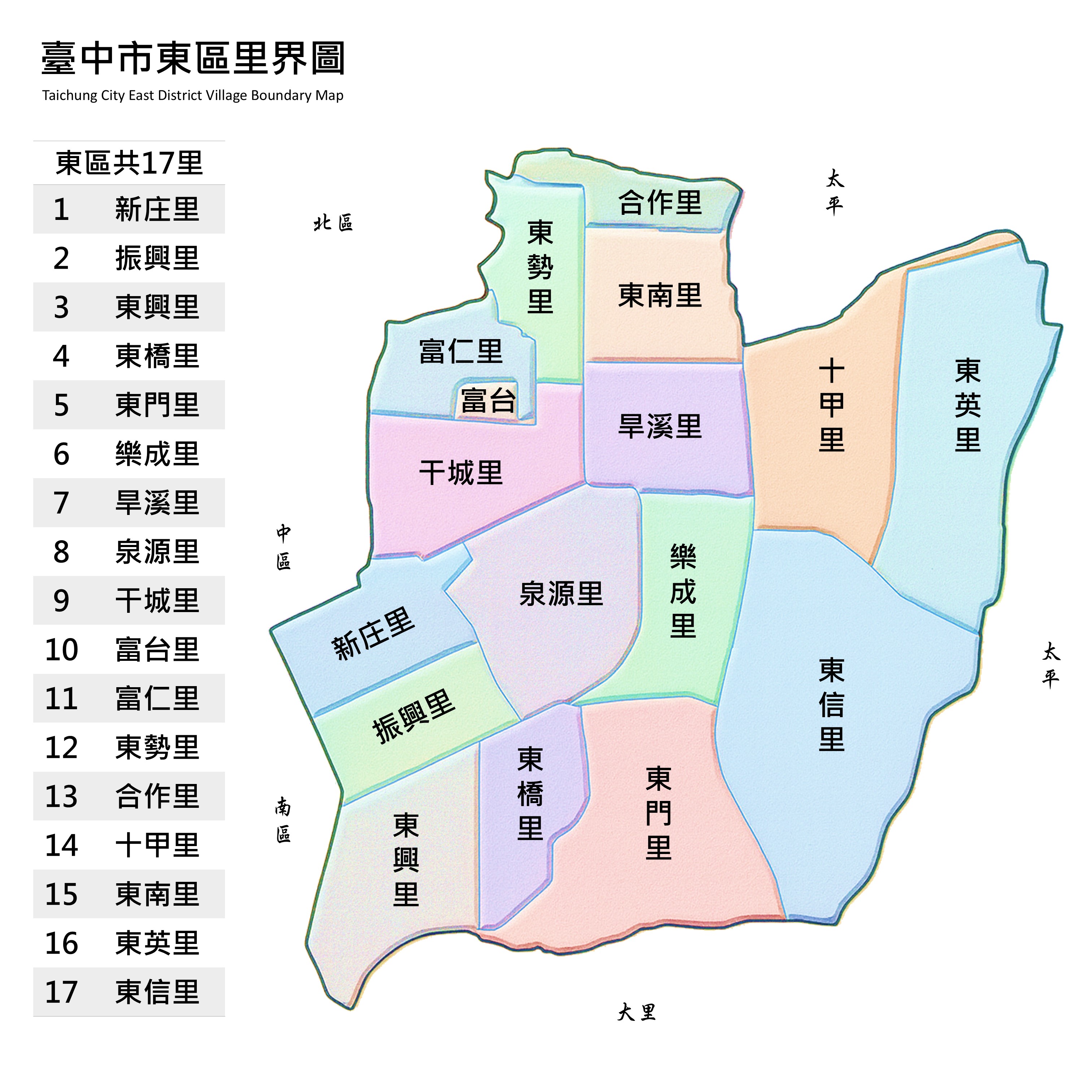 東區共17里