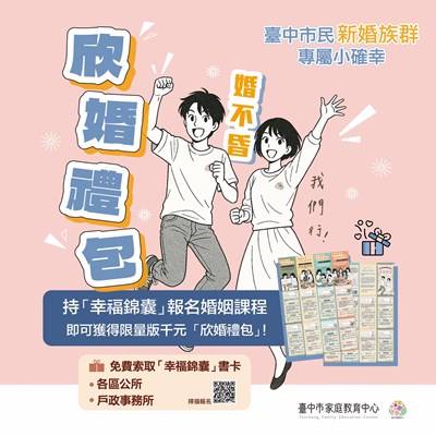 「2025臺中有愛幸福FUN城市計畫」推出婚姻教育系列課程活動文宣