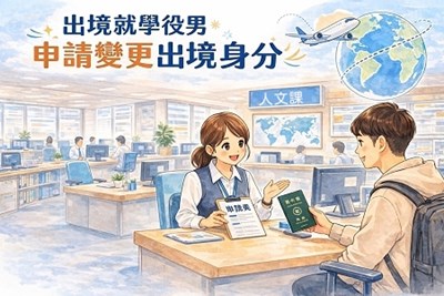 出境就學役男申請變更出境身分