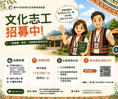 115年度文化志工召募海報