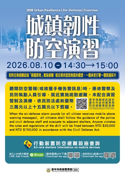 本市2026城鎮韌性防空演習